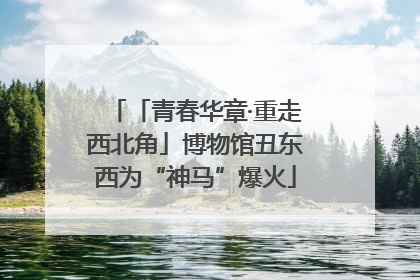 「青春华章·重走西北角」博物馆丑东西为“神马”爆火