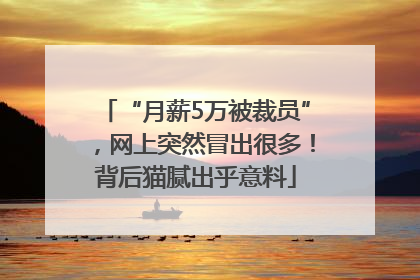 “月薪5万被裁员”，网上突然冒出很多！背后猫腻出乎意料