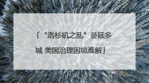 “洛杉矶之乱”蔓延多城 美国治理困境难解