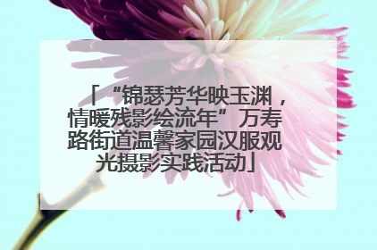 “锦瑟芳华映玉渊，情暖残影绘流年”万寿路街道温馨家园汉服观光摄影实践活动
