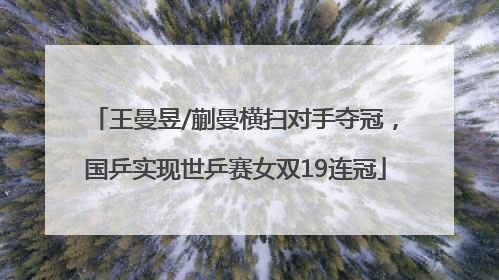王曼昱/蒯曼横扫对手夺冠，国乒实现世乒赛女双19连冠