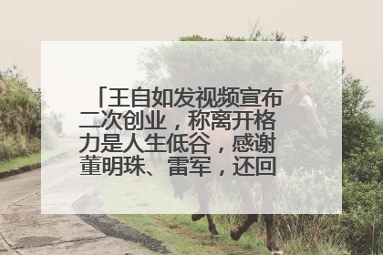 王自如发视频宣布二次创业，称离开格力是人生低谷，感谢董明珠、雷军，还回应了“工资条”：清楚自己要什么……