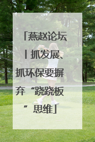 燕赵论坛丨抓发展、抓环保要摒弃“跷跷板”思维