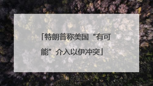 特朗普称美国“有可能”介入以伊冲突