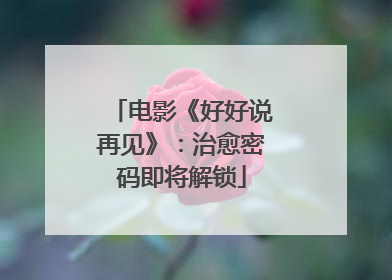 电影《好好说再见》：治愈密码即将解锁