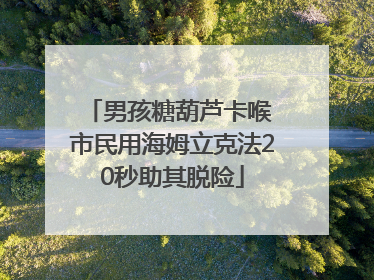 男孩糖葫芦卡喉 市民用海姆立克法20秒助其脱险
