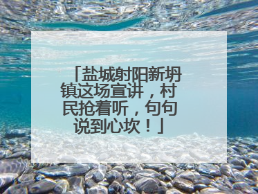 盐城射阳新坍镇这场宣讲，村民抢着听，句句说到心坎！