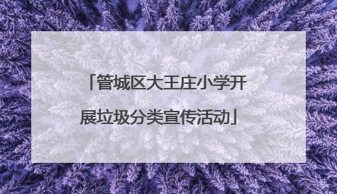 管城区大王庄小学开展垃圾分类宣传活动