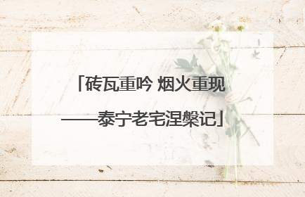砖瓦重吟 烟火重现——泰宁老宅涅槃记