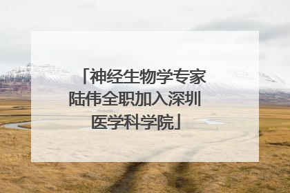 神经生物学专家陆伟全职加入深圳医学科学院