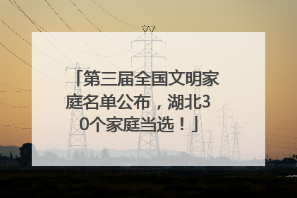 第三届全国文明家庭名单公布，湖北30个家庭当选！