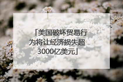 美国破坏贸易行为将让经济损失超3000亿美元