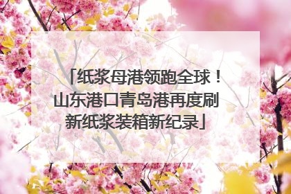 纸浆母港领跑全球！山东港口青岛港再度刷新纸浆装箱新纪录