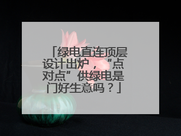 绿电直连顶层设计出炉，“点对点”供绿电是门好生意吗？