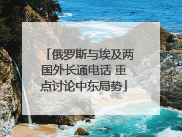 俄罗斯与埃及两国外长通电话 重点讨论中东局势