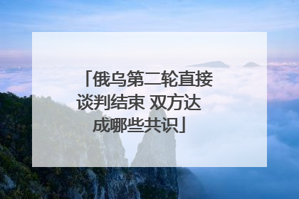 俄乌第二轮直接谈判结束 双方达成哪些共识