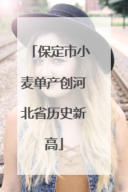 保定市小麦单产创河北省历史新高