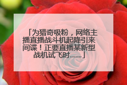 为猎奇吸粉，网络主播直播战斗机起降引来间谍！正要直播某新型战机试飞时……