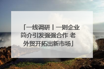 一线调研丨一则企业简介引发强强合作 老外贸开拓出新市场