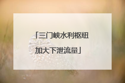 三门峡水利枢纽加大下泄流量