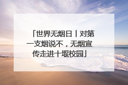 世界无烟日丨对第一支烟说不，无烟宣传走进十堰校园