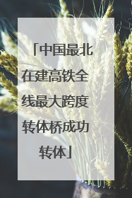 中国最北在建高铁全线最大跨度转体桥成功转体