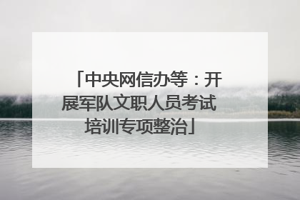 中央网信办等：开展军队文职人员考试培训专项整治