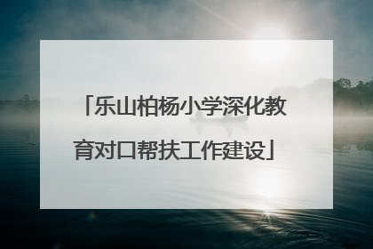 乐山柏杨小学深化教育对口帮扶工作建设