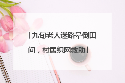 九旬老人迷路晕倒田间，村居织网救助