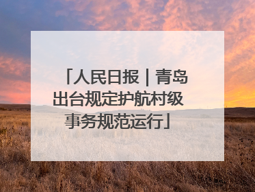 人民日报｜青岛出台规定护航村级事务规范运行