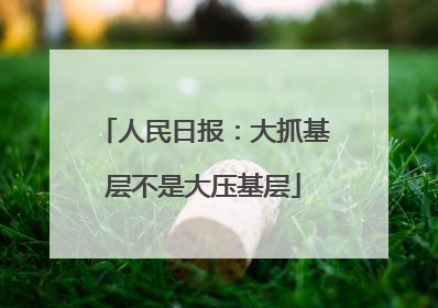 人民日报：大抓基层不是大压基层