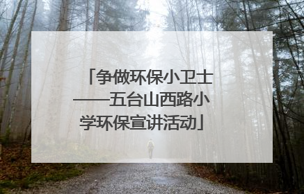 争做环保小卫士——五台山西路小学环保宣讲活动