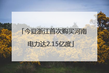 今夏浙江首次购买河南电力达2.15亿度