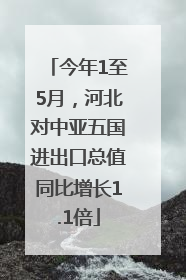 今年1至5月，河北对中亚五国进出口总值同比增长1.1倍