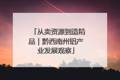 从卖资源到造精品｜黔西南州铝产业发展观察