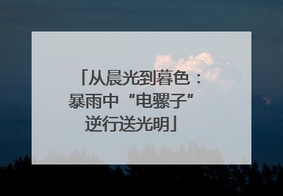 从晨光到暮色：暴雨中“电骡子”逆行送光明