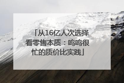 从16亿人次选择看零售本质：鸣鸣很忙的质价比实践