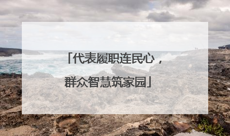 代表履职连民心，群众智慧筑家园