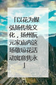 以花为媒弘扬传统文化，扬州阮元家庙内这场敬琼花活动寓意隽永