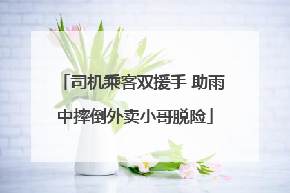 司机乘客双援手 助雨中摔倒外卖小哥脱险