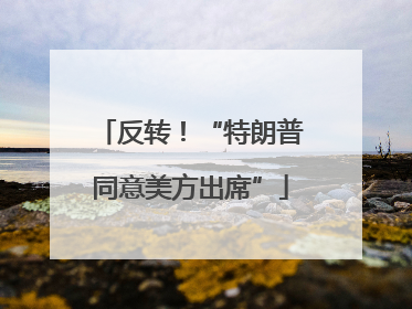 反转！“特朗普同意美方出席”