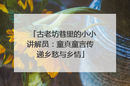 古老坊巷里的小小讲解员：童真童言传递乡愁与乡情