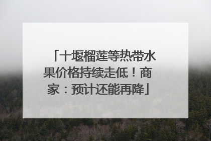 十堰榴莲等热带水果价格持续走低！商家：预计还能再降
