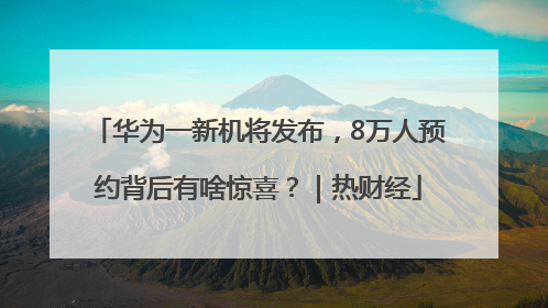 华为一新机将发布，8万人预约背后有啥惊喜？｜热财经