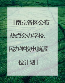 南京各区公布热点公办学校、民办学校电脑派位计划