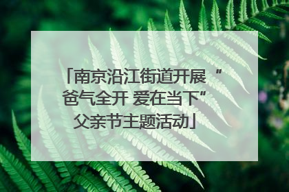 南京沿江街道开展“爸气全开 爱在当下”父亲节主题活动