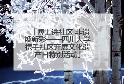 博士进社区 非遗焕新彩——四川大学携手社区开展文化遗产日特别活动