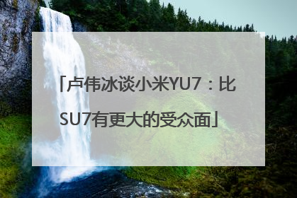 卢伟冰谈小米YU7：比SU7有更大的受众面