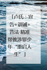 卢氏：宣告+训诫+普法 精准帮教涉罪少年“重启人生”