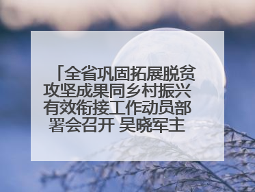 全省巩固拓展脱贫攻坚成果同乡村振兴有效衔接工作动员部署会召开 吴晓军主持并讲话 罗东川作安排部署